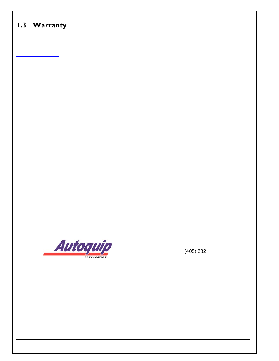 Warranty, 3 warranty | Autoquip SERIES 35 SCISSORS LIFT User Manual | Page 6 / 58