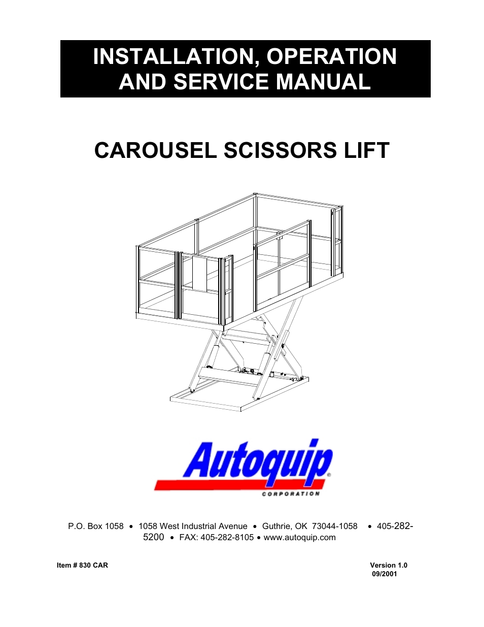 Autoquip CAROUSEL WORK PLATFORM User Manual | 41 pages