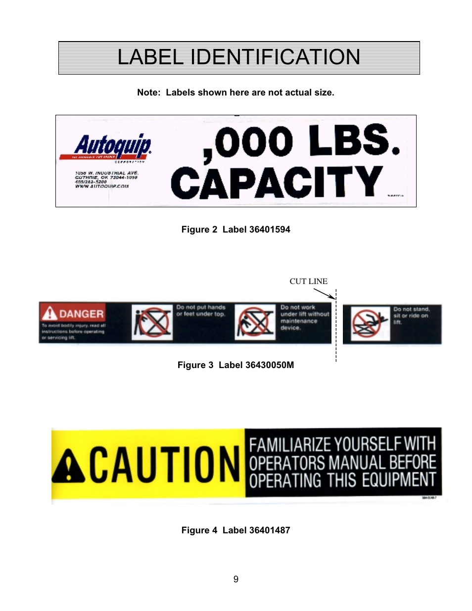 Label identification | Autoquip CAROUSEL WORK PLATFORM User Manual | Page 9 / 41