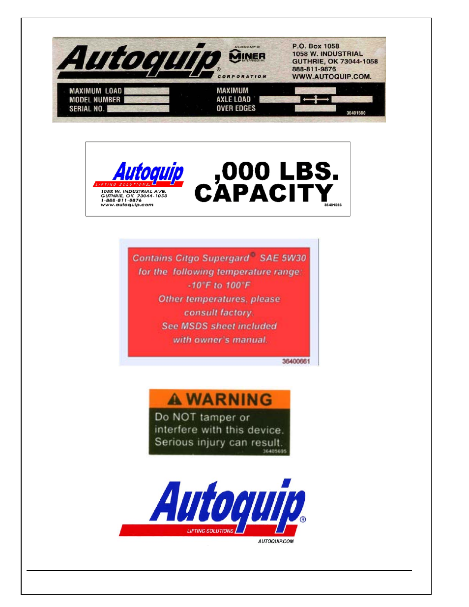 Autoquip TITAN SCISSOR LIFT TABLE User Manual | Page 12 / 50