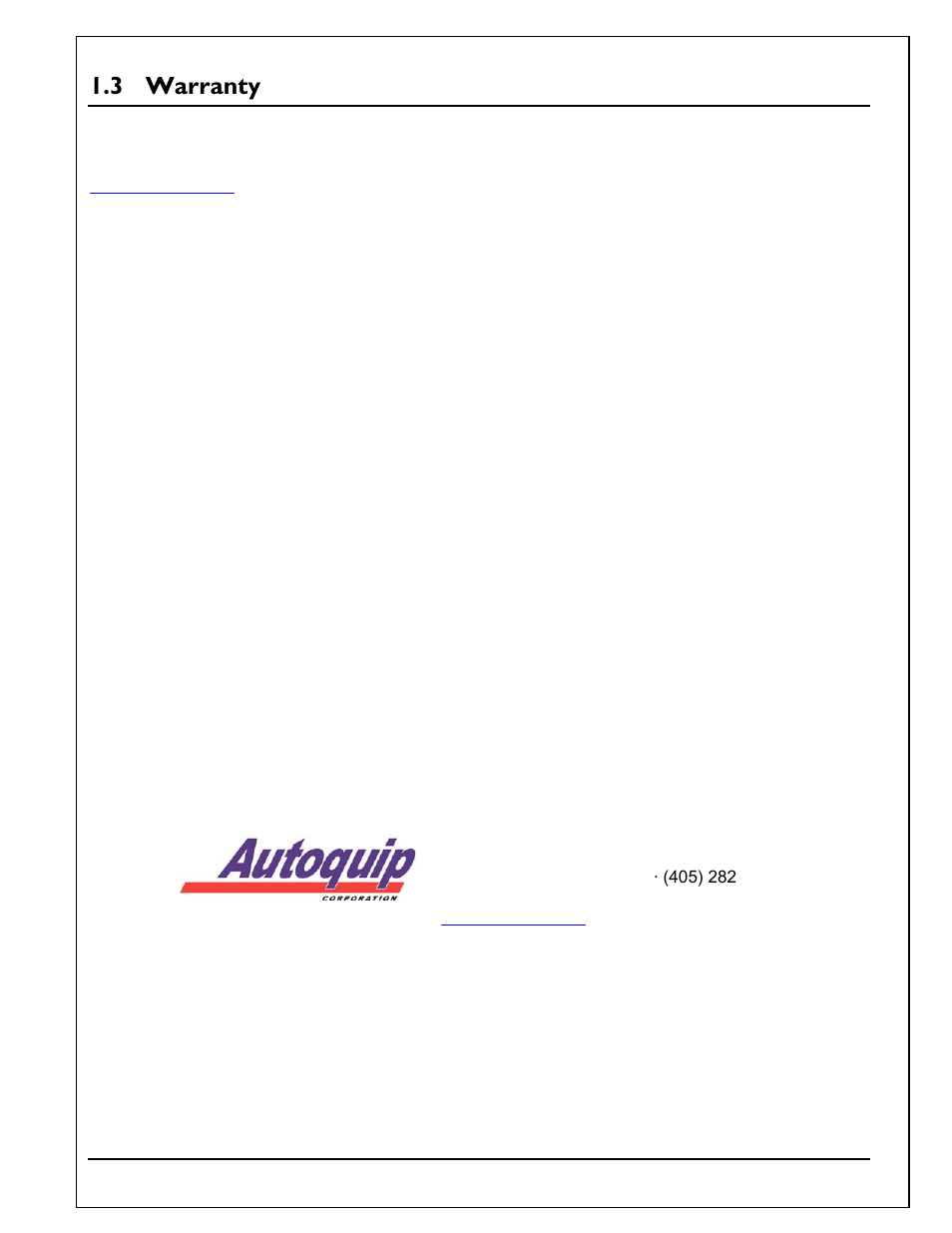 3 warranty, Warranty | Autoquip TITAN SCISSOR LIFT TABLE User Manual | Page 5 / 50