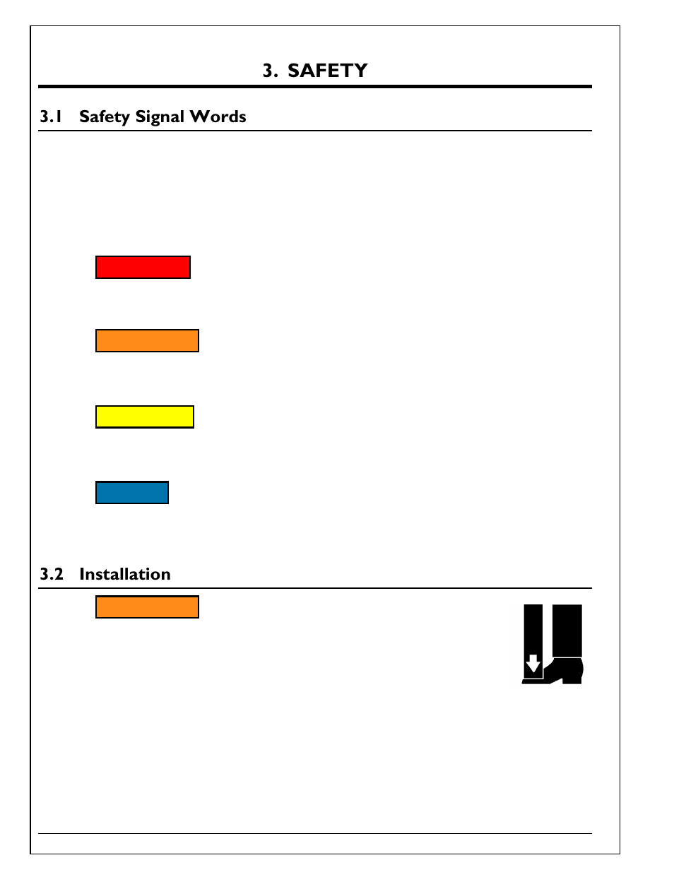 Safety, 1 safety signal words, 2 installation | Safety signal words, Installation | Autoquip TITAN SCISSOR LIFT TABLE User Manual | Page 8 / 50