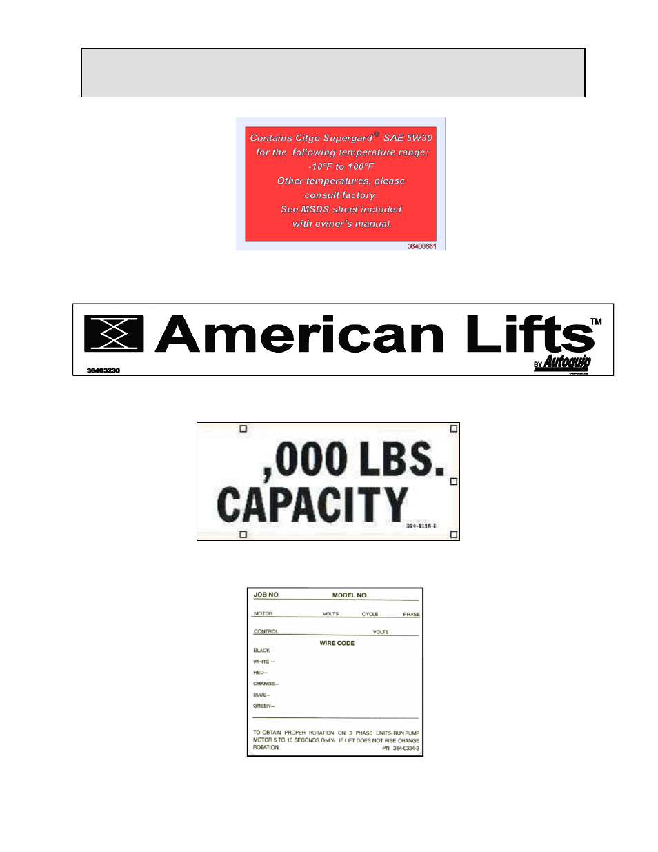 Label identification | Autoquip DOUBLE ARM SCISSOR LIFT TABLE User Manual | Page 12 / 43