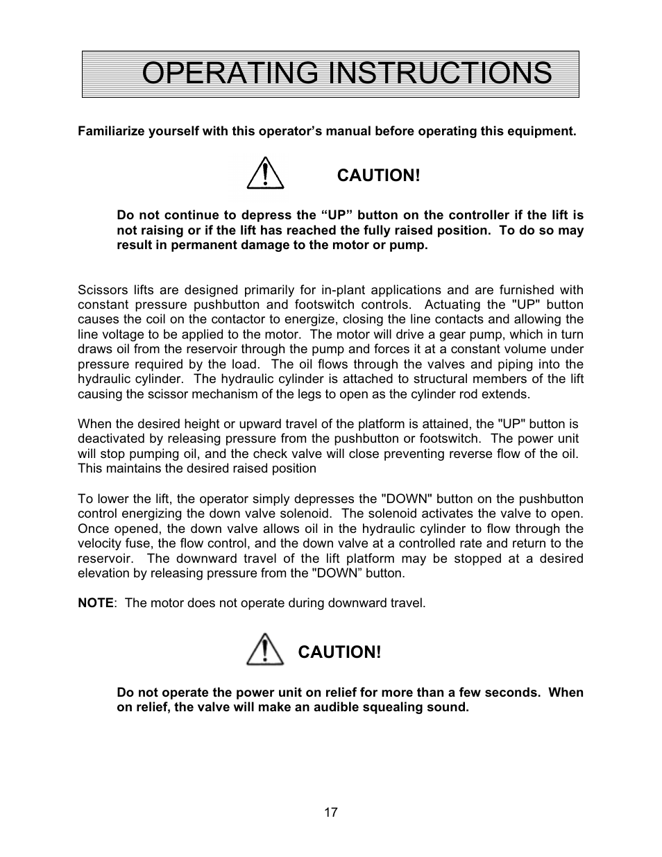 Operating instructions | Autoquip COIL TRANSFER CARS User Manual | Page 17 / 36