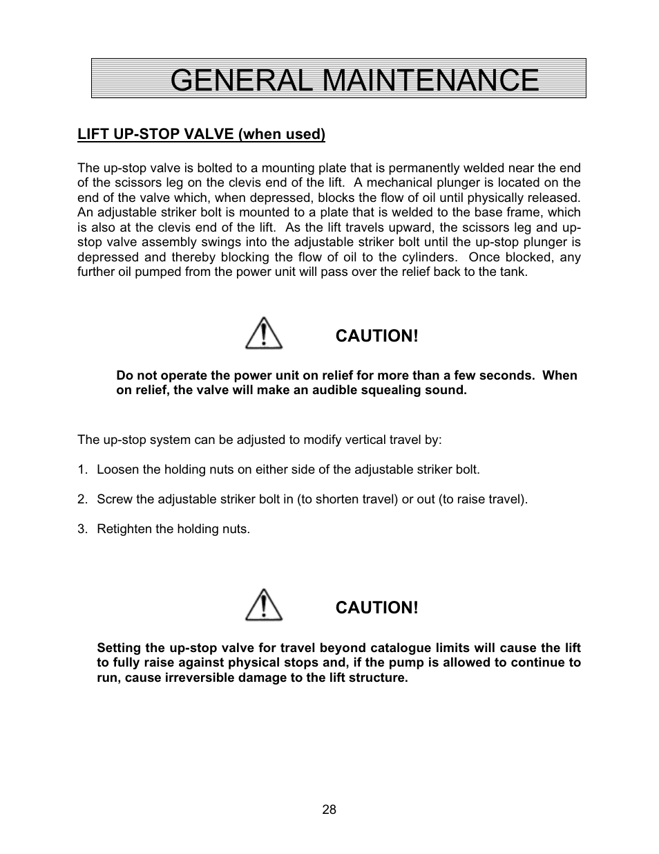 General maintenance | Autoquip COIL TRANSFER CARS User Manual | Page 28 / 36