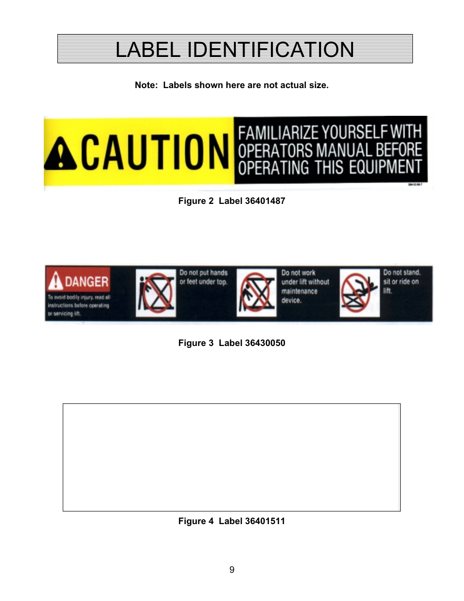 Label identification | Autoquip COIL TRANSFER CARS User Manual | Page 9 / 36