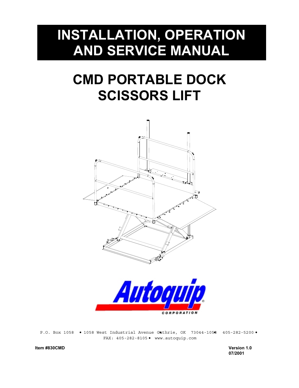 Autoquip CMD DOCK LIFT User Manual | 31 pages