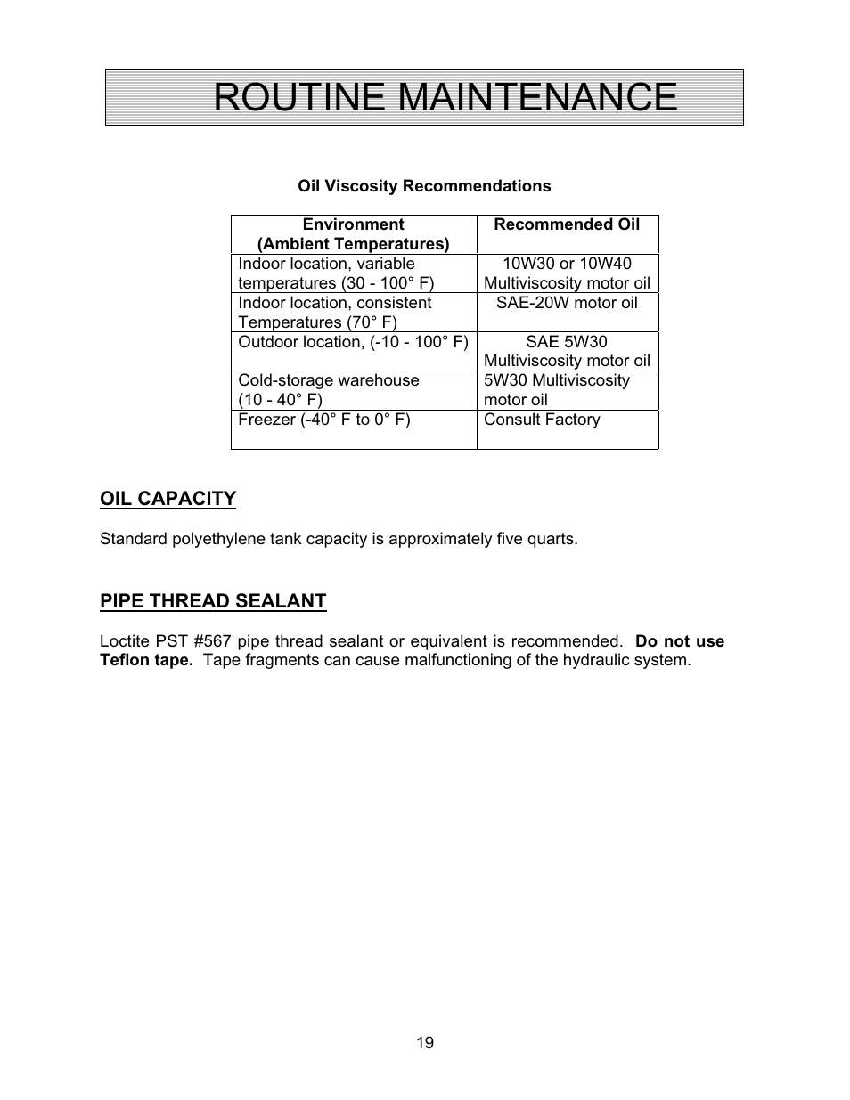 Routine maintenance | Autoquip CMD DOCK LIFT User Manual | Page 19 / 31