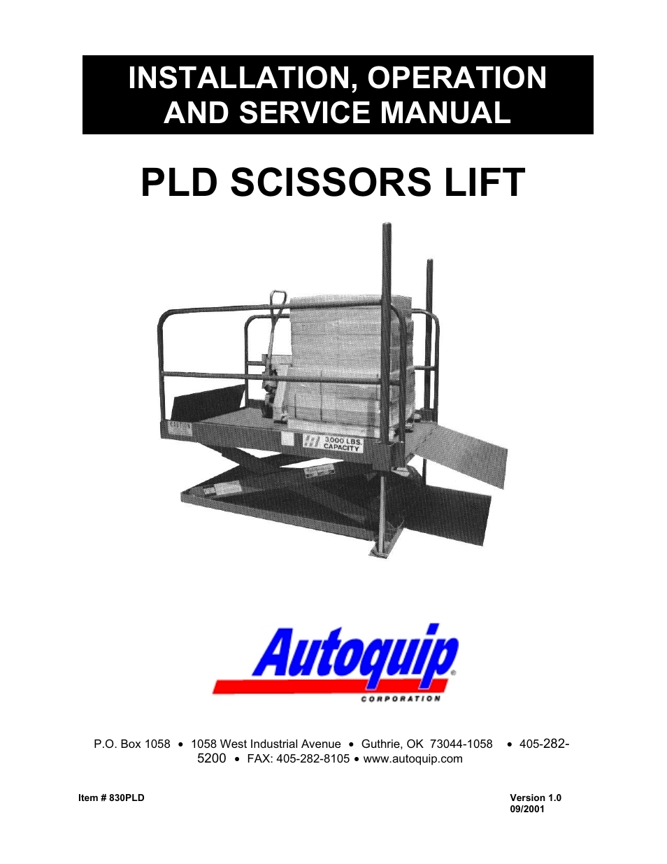 Autoquip PLD DOCK LIFT User Manual | 38 pages