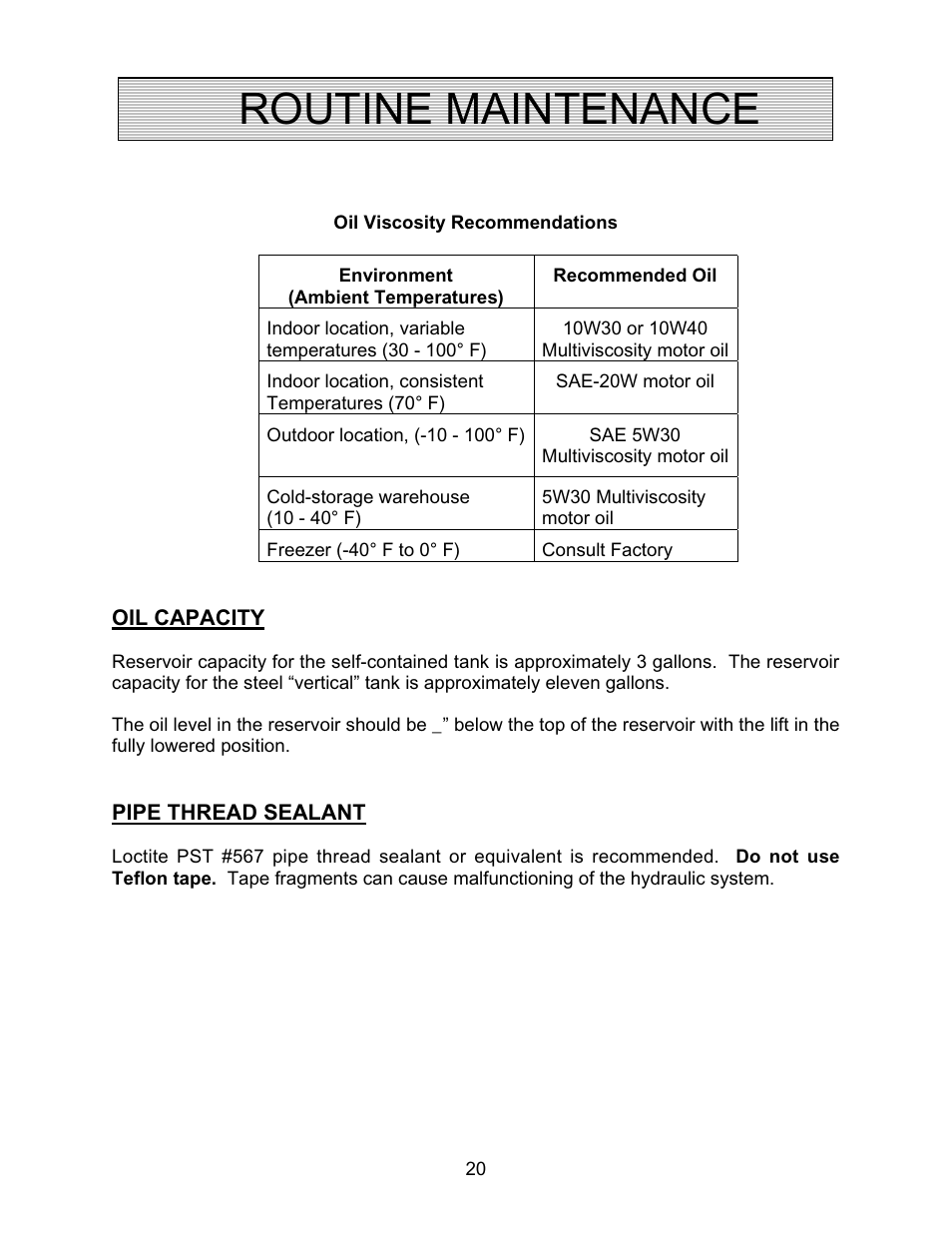 Routine maintenance | Autoquip PLD DOCK LIFT User Manual | Page 20 / 38