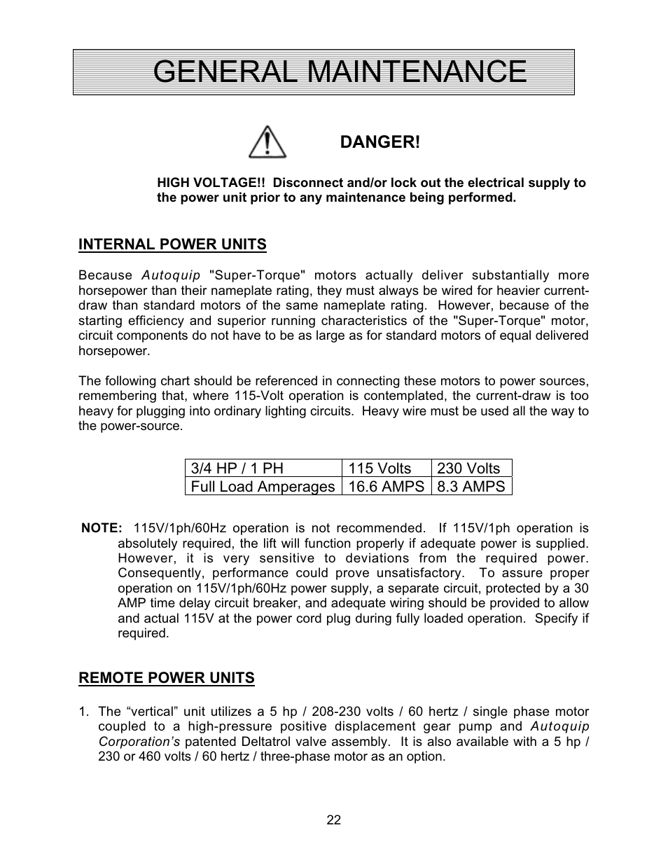 General maintenance | Autoquip PLD DOCK LIFT User Manual | Page 22 / 38