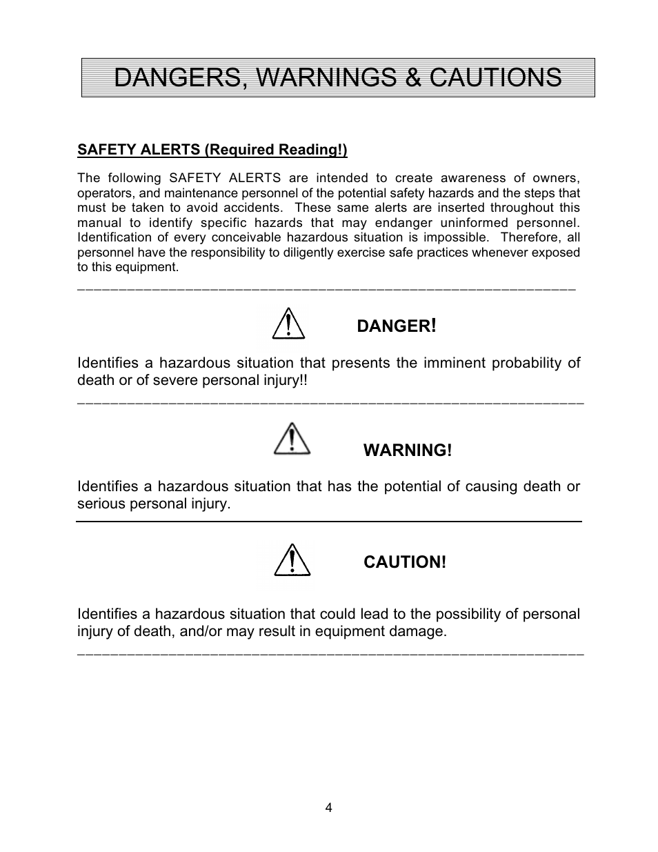 Dangers, warnings & cautions | Autoquip PLD DOCK LIFT User Manual | Page 4 / 38