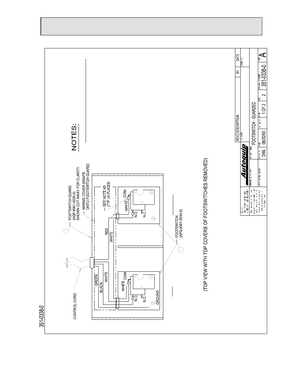 General maintenance, Figure 20: guarded foot switch wiring diagram, Down | Autoquip SERIES 35 MANUAL TURNTABLE User Manual | Page 42 / 79