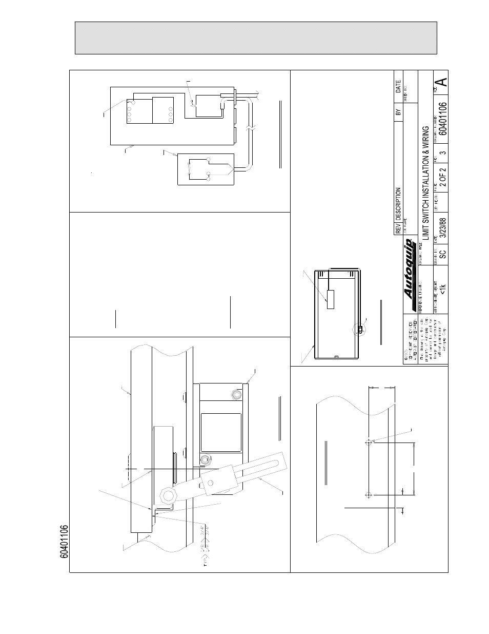 General maintenance, Figure 22b. limit switch wiring diagram, Wi ri ng detail | Opti onal top mou n t, No tes, Vi ew " a -a | Autoquip SERIES 35 MANUAL TURNTABLE User Manual | Page 45 / 79