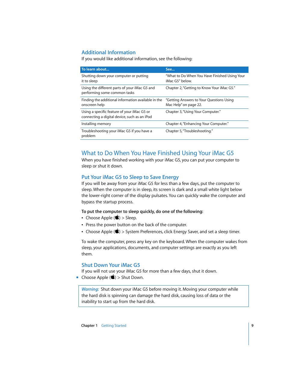 Apple iMac G5 User Manual | Page 9 / 96