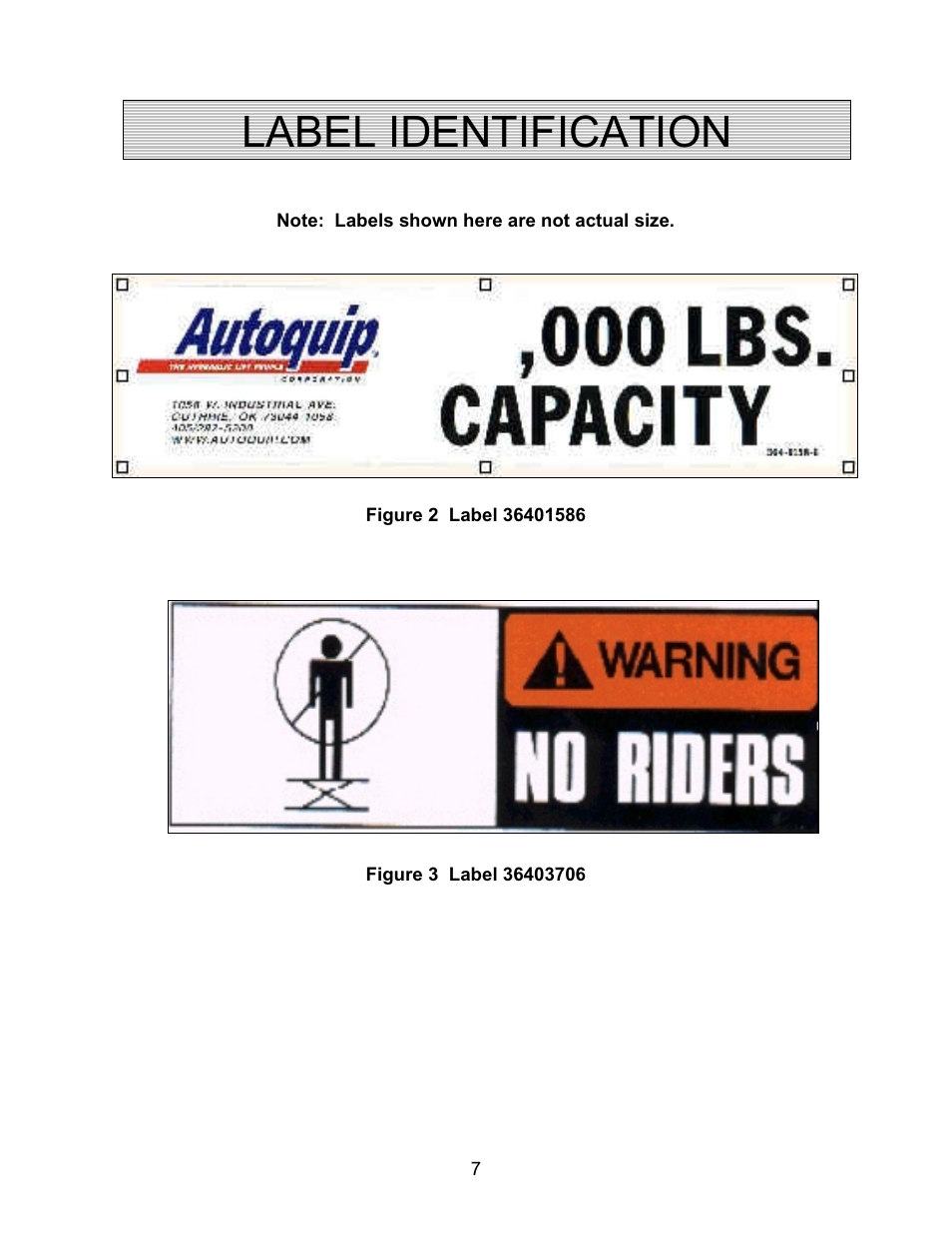 Label identification | Autoquip SR4 MANUAL TURNTABLE User Manual | Page 7 / 22