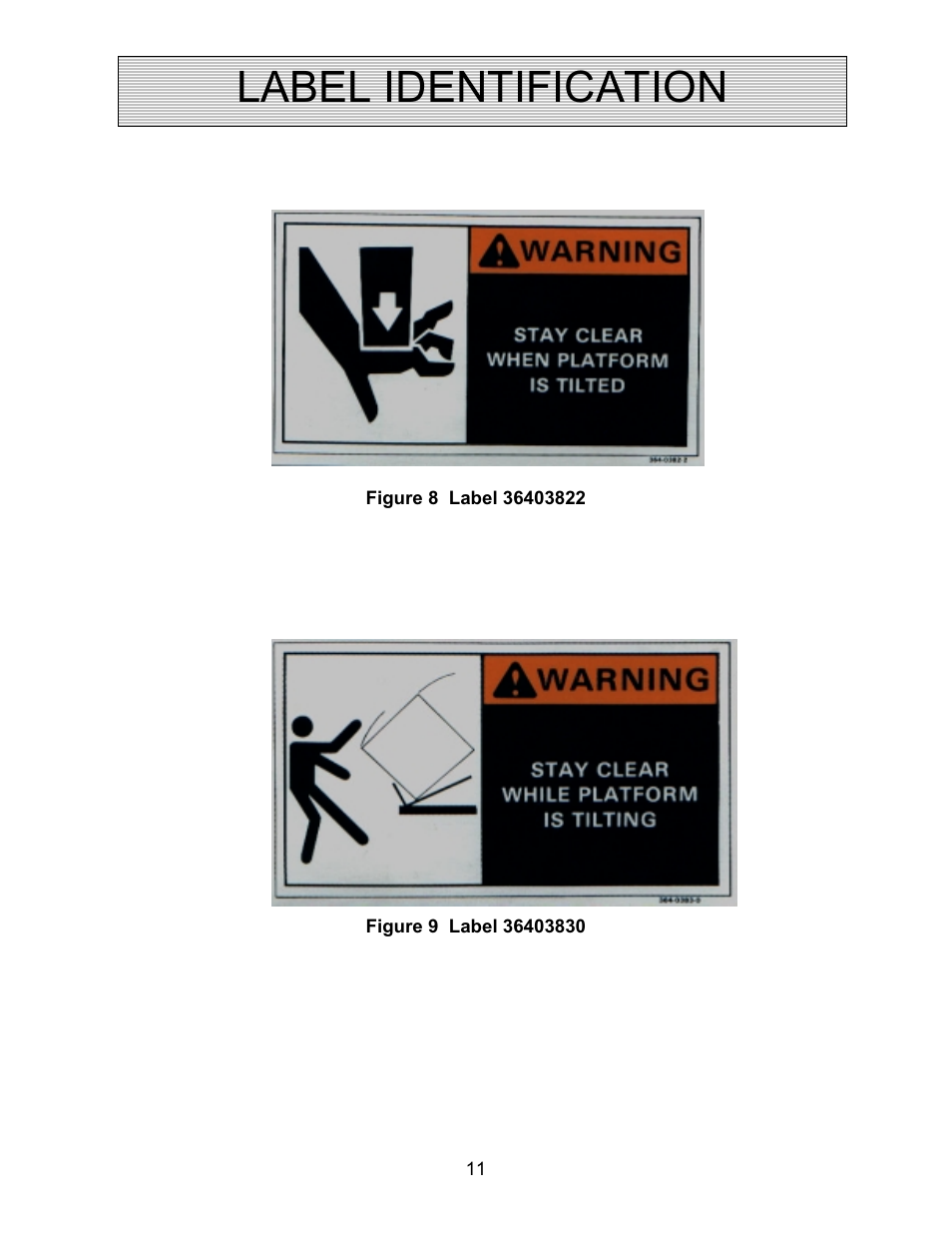 Label identification | Autoquip TITAN UPENDER User Manual | Page 11 / 31