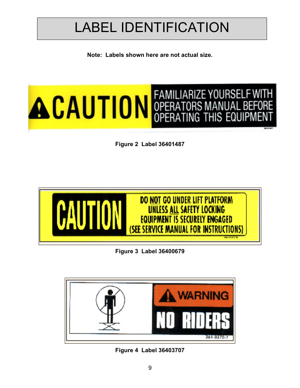 Label identification | Autoquip TITAN UPENDER User Manual | Page 9 / 31