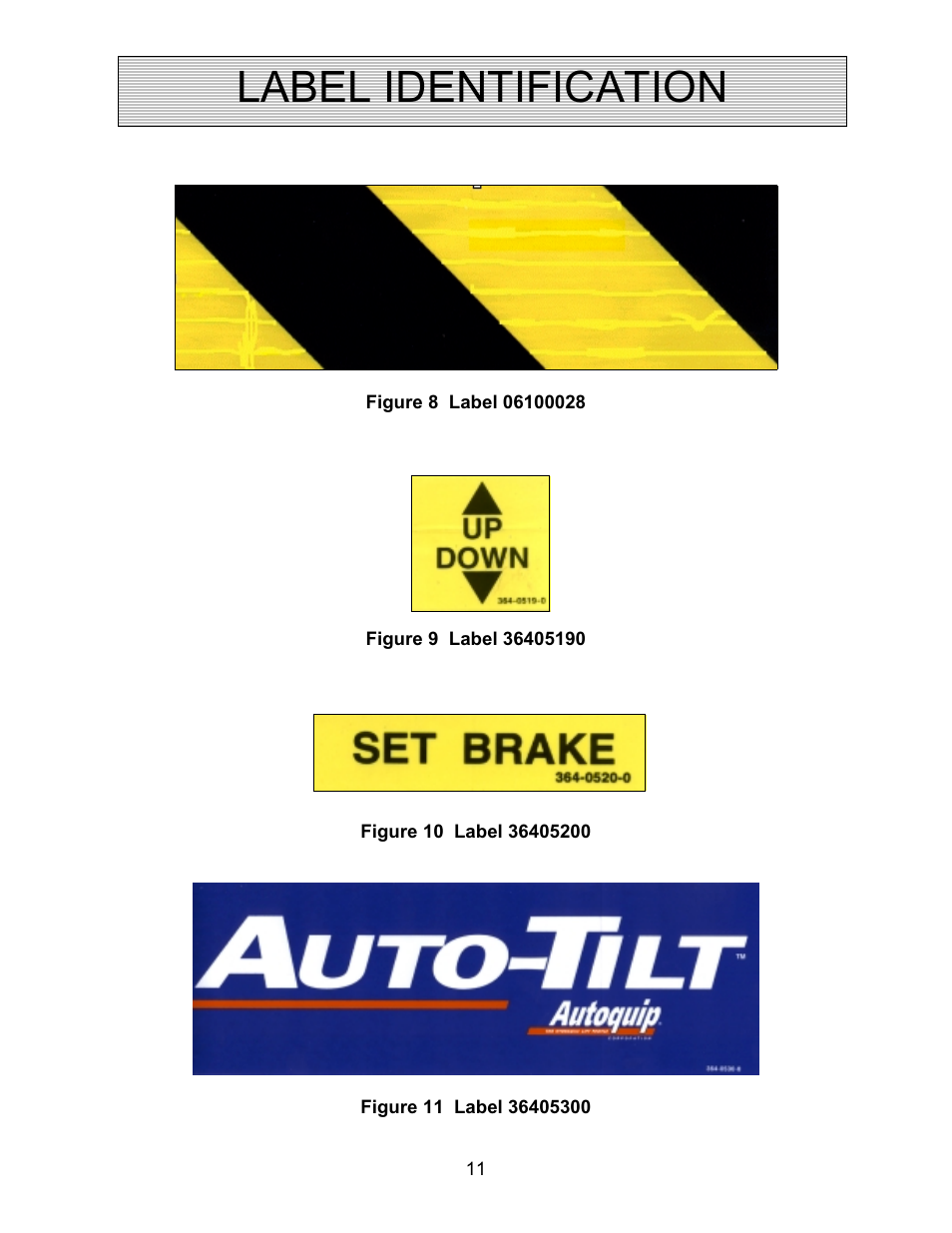 Label identification | Autoquip AUTO-TILT PORTABLE TILTER User Manual | Page 11 / 31