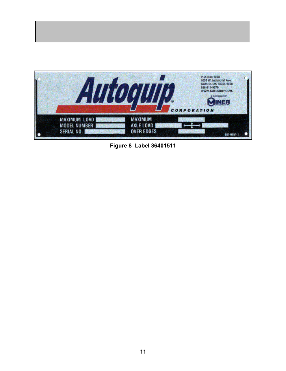 Label identification | Autoquip BASCULE BRIDGE - DOUBLE LEAF User Manual | Page 11 / 44