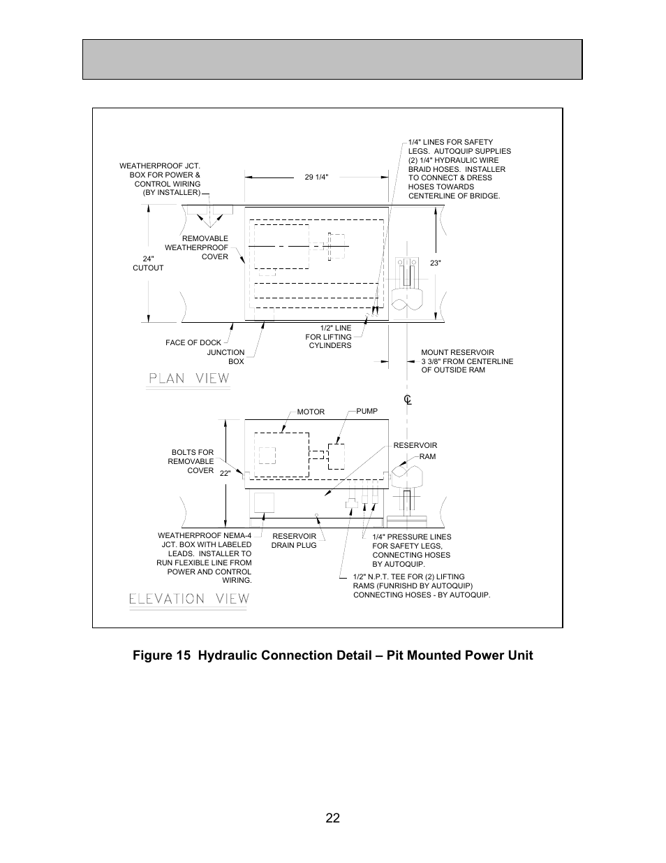 Installation instructions | Autoquip BASCULE BRIDGE - DOUBLE LEAF User Manual | Page 22 / 44