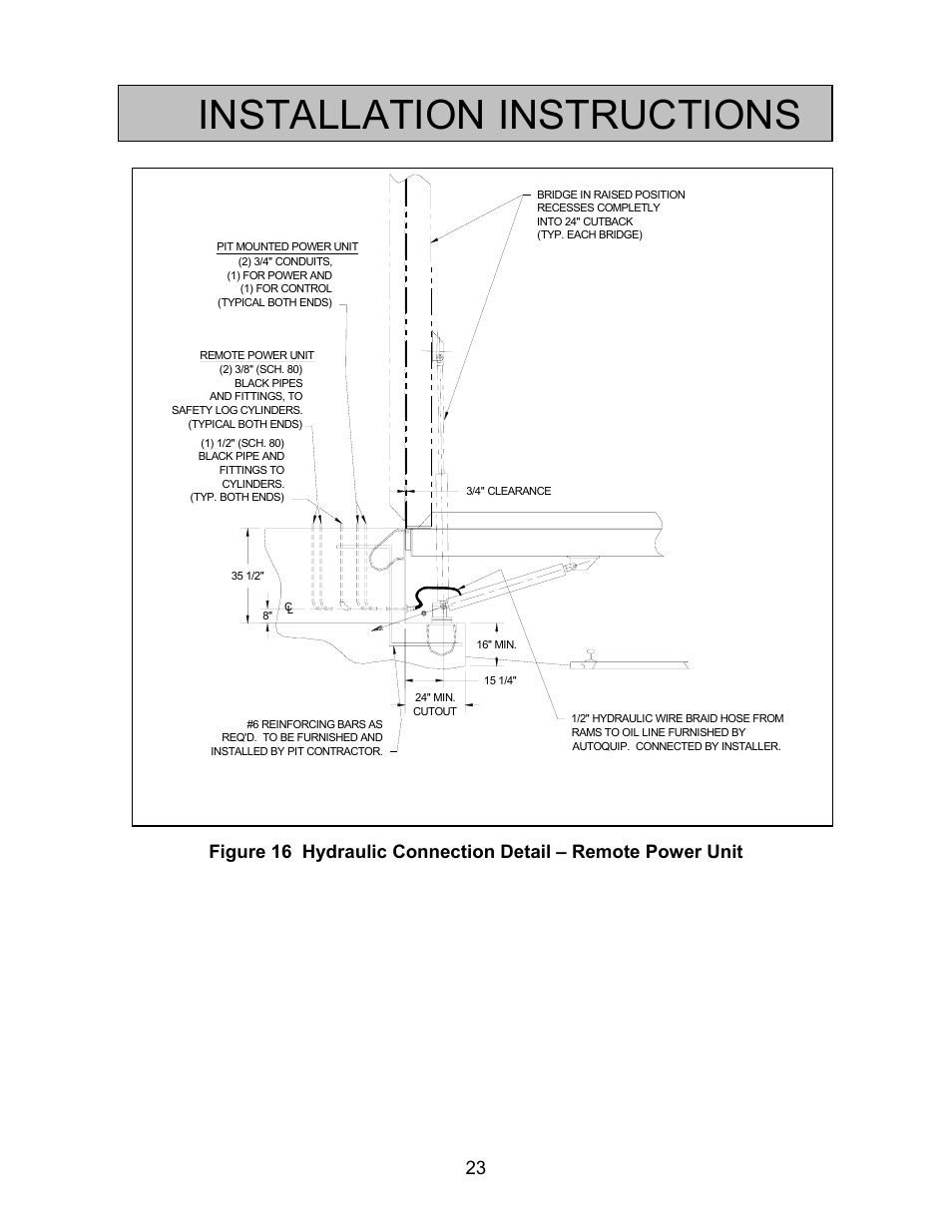 Installation instructions | Autoquip BASCULE BRIDGE - DOUBLE LEAF User Manual | Page 23 / 44