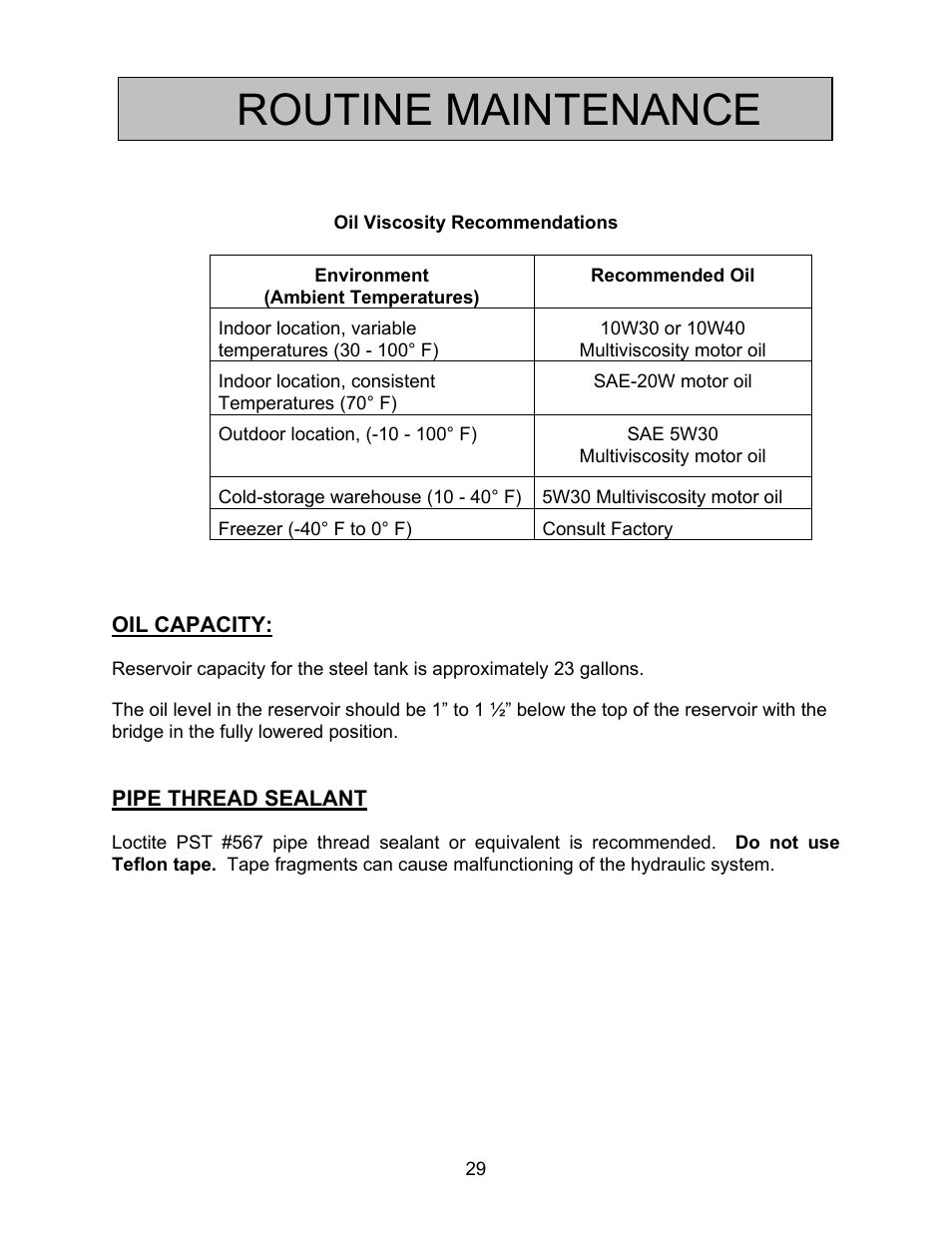 Routine maintenance | Autoquip BASCULE BRIDGE - DOUBLE LEAF User Manual | Page 29 / 44