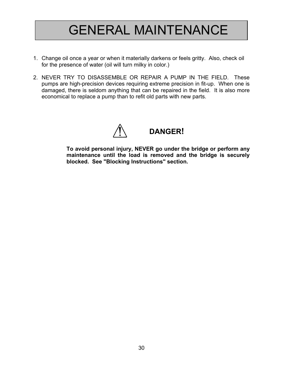 General maintenance | Autoquip BASCULE BRIDGE - DOUBLE LEAF User Manual | Page 30 / 44