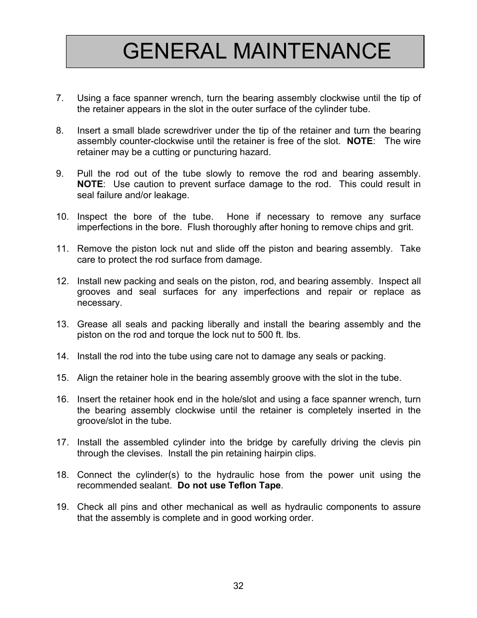 General maintenance | Autoquip BASCULE BRIDGE - DOUBLE LEAF User Manual | Page 32 / 44