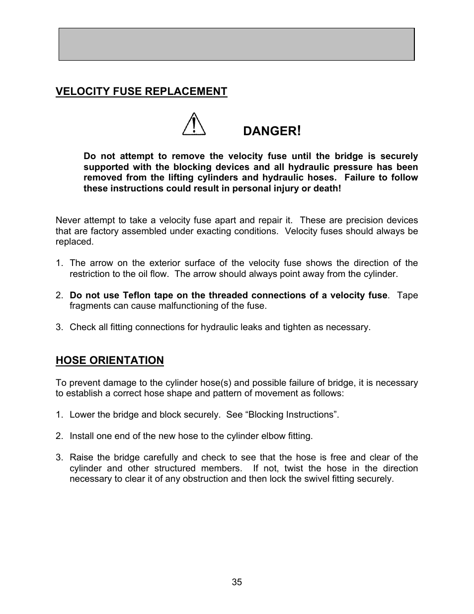 General maintenance, Danger | Autoquip BASCULE BRIDGE - DOUBLE LEAF User Manual | Page 35 / 44