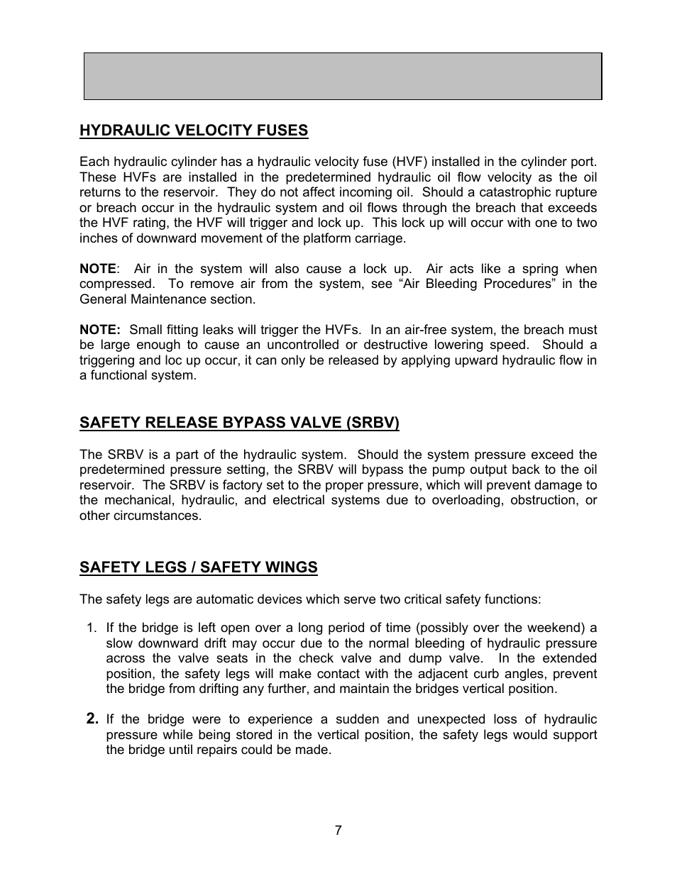 Safety features | Autoquip BASCULE BRIDGE - DOUBLE LEAF User Manual | Page 7 / 44