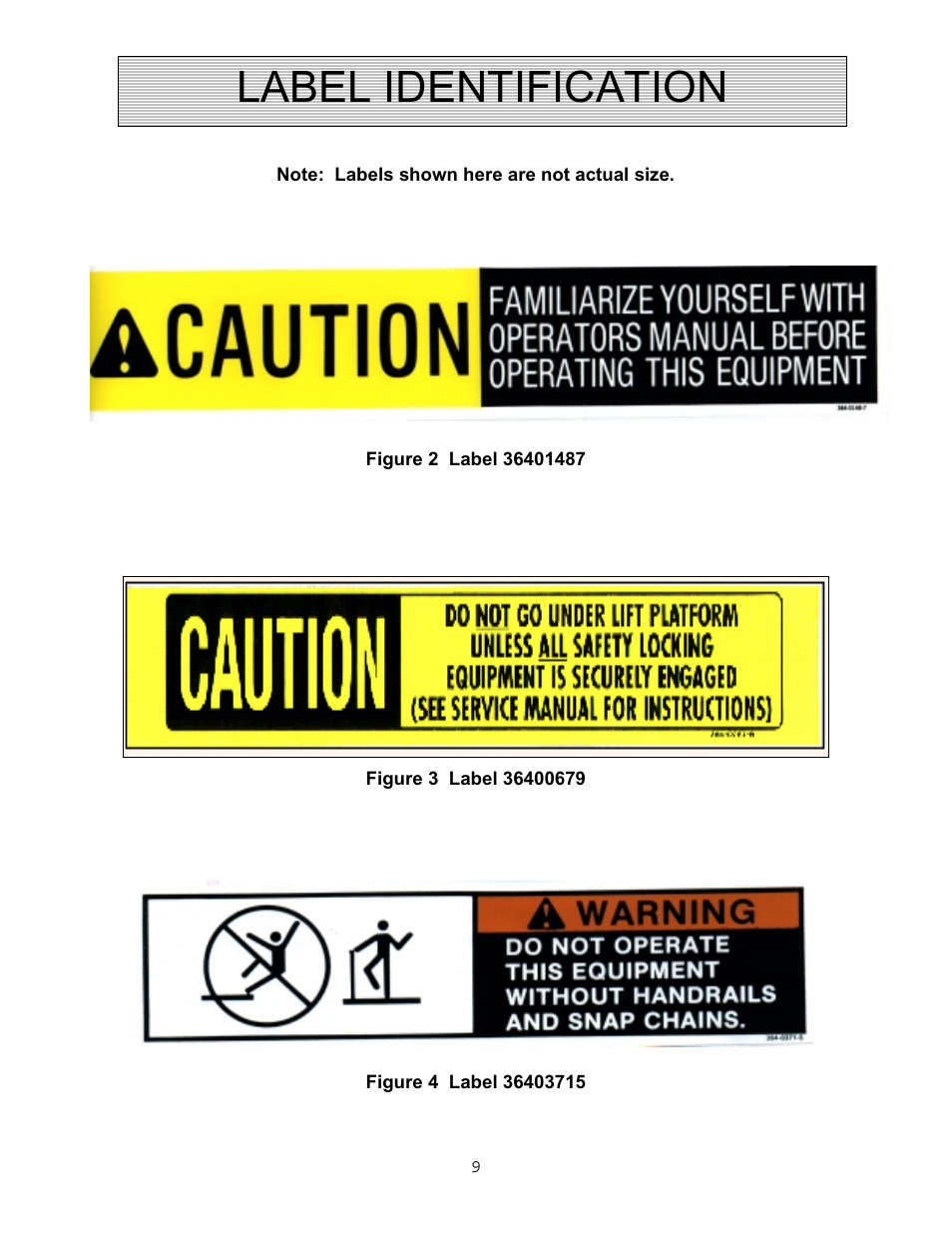 Label identification | Autoquip VERTICAL RAM LIFTS - DUAL RAM User Manual | Page 9 / 37