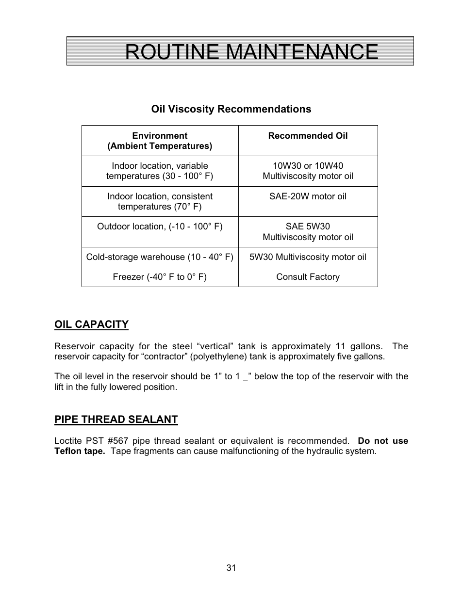 Routine maintenance | Autoquip TRUCK LEVELER - SHALLOW PIT MOUNT User Manual | Page 31 / 53