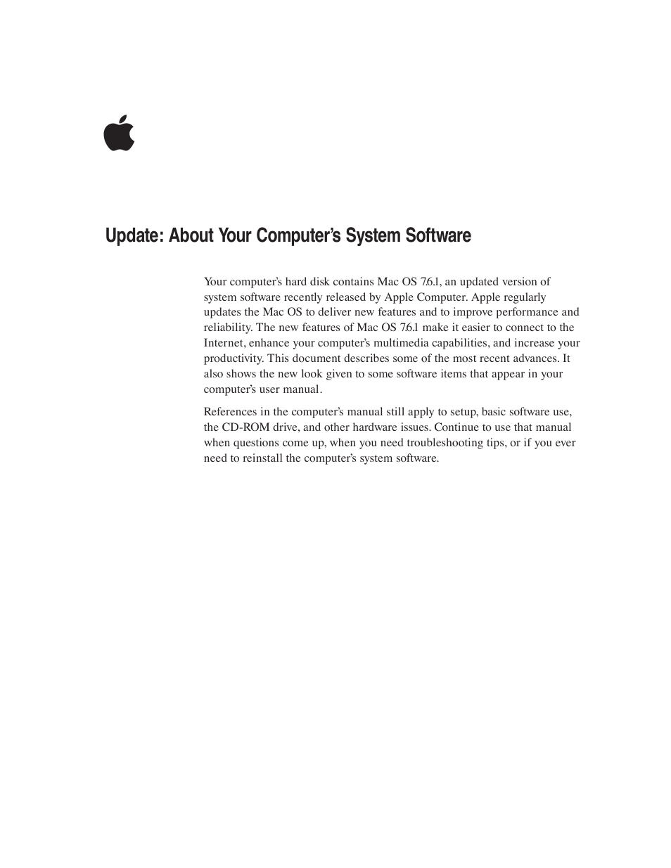 Apple MAC OS 7.6.1 User Manual | 4 pages