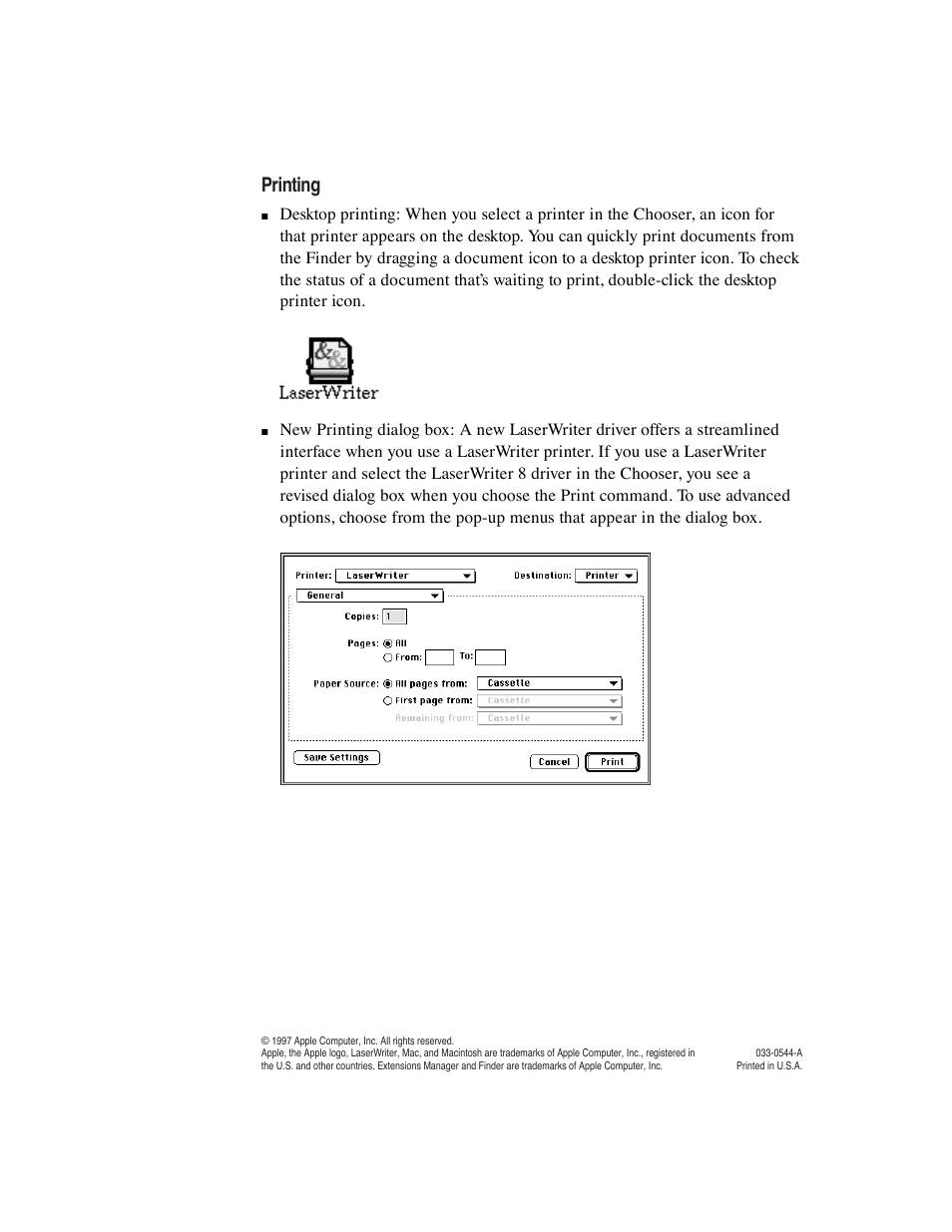 Printing | Apple MAC OS 7.6.1 User Manual | Page 4 / 4