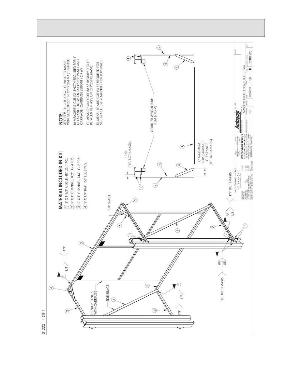 Installation, Instructions | Autoquip FREIGHTLIFT FLH User Manual | Page 67 / 103