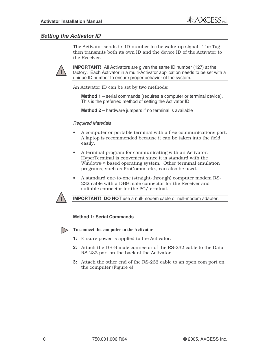 Axcess Activator Installation Guide User Manual | Page 10 / 18