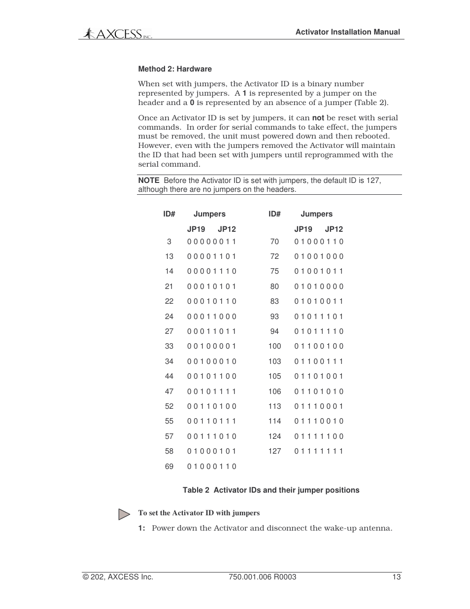 Axcess Activator Installation Guide User Manual | Page 13 / 18