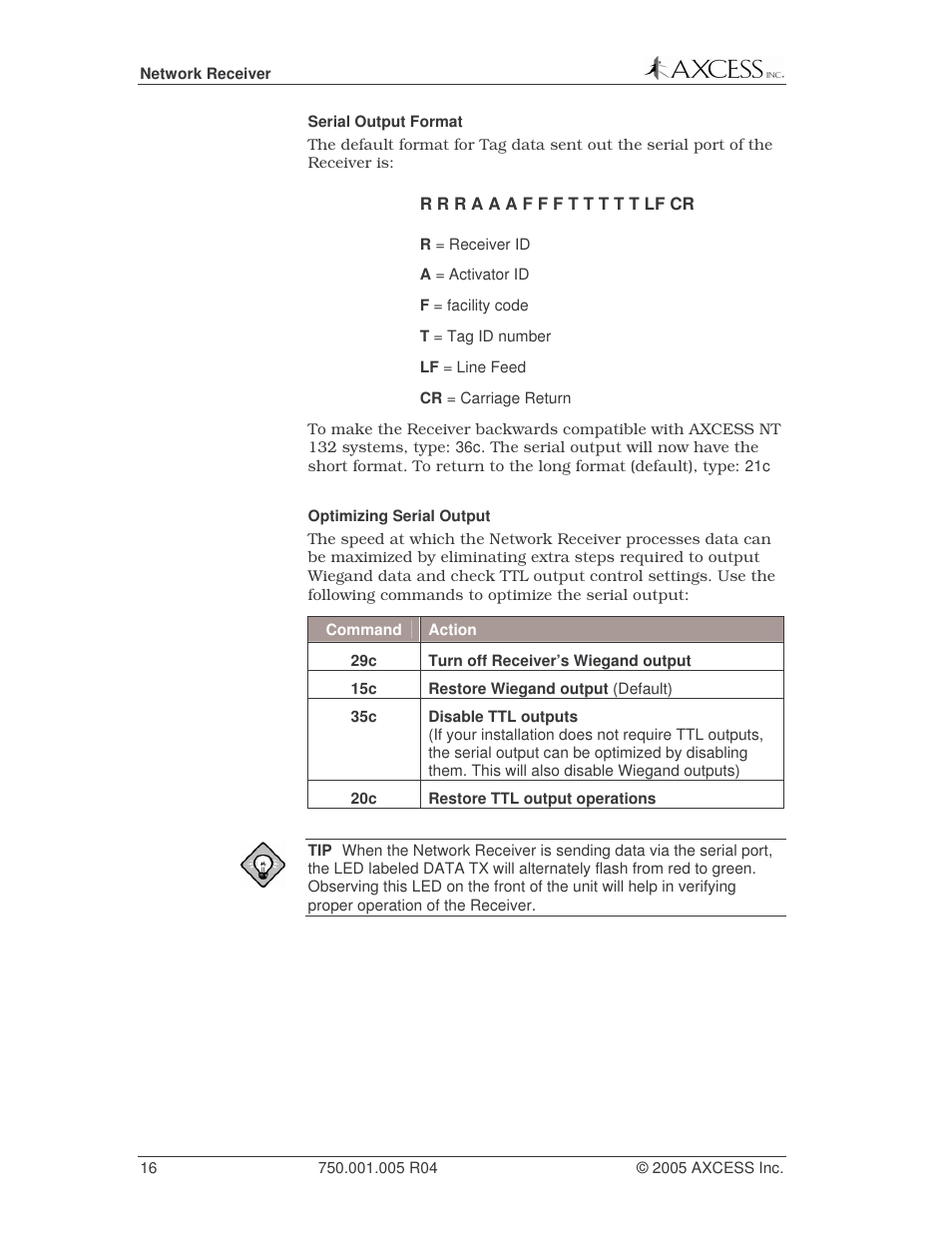 Axcess Network Receiver Installation Guide User Manual | Page 16 / 63