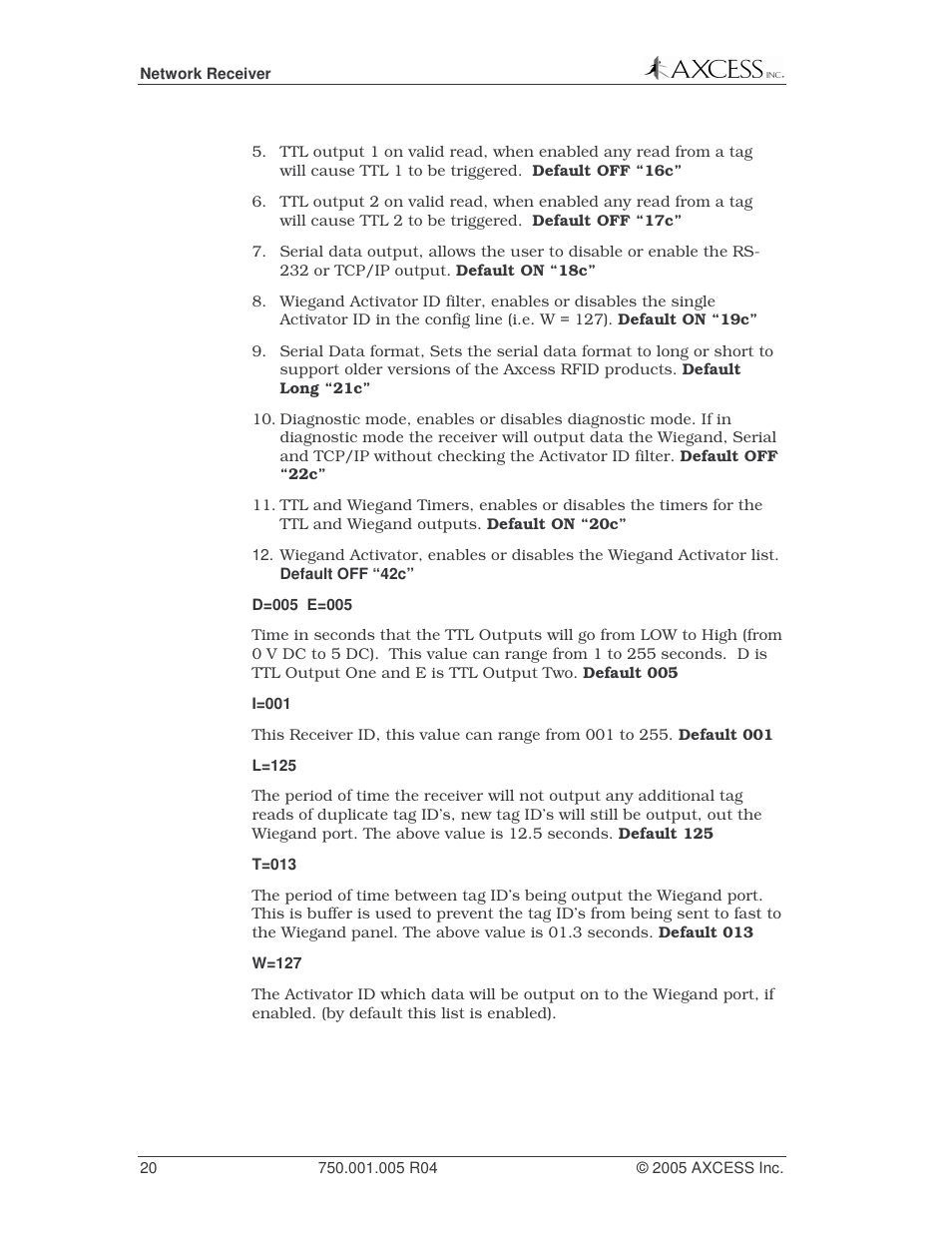 Axcess Network Receiver Installation Guide User Manual | Page 20 / 63