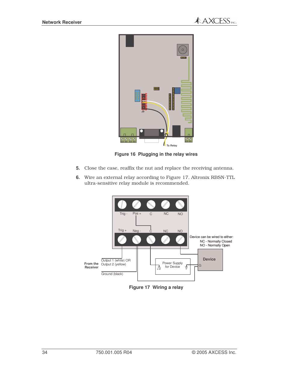 Axcess Network Receiver Installation Guide User Manual | Page 34 / 63