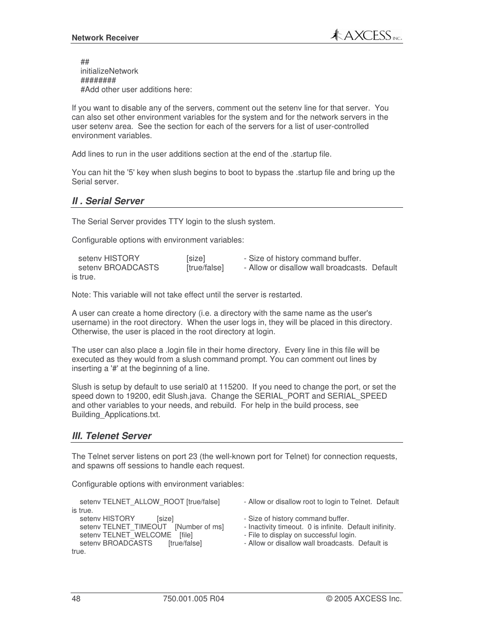 Axcess Network Receiver Installation Guide User Manual | Page 48 / 63