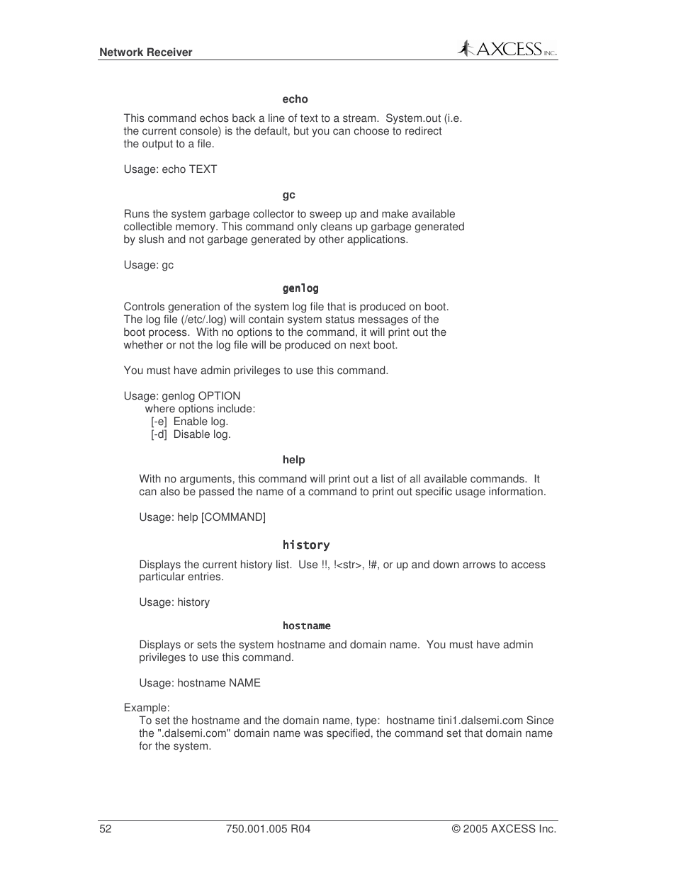 Axcess Network Receiver Installation Guide User Manual | Page 52 / 63