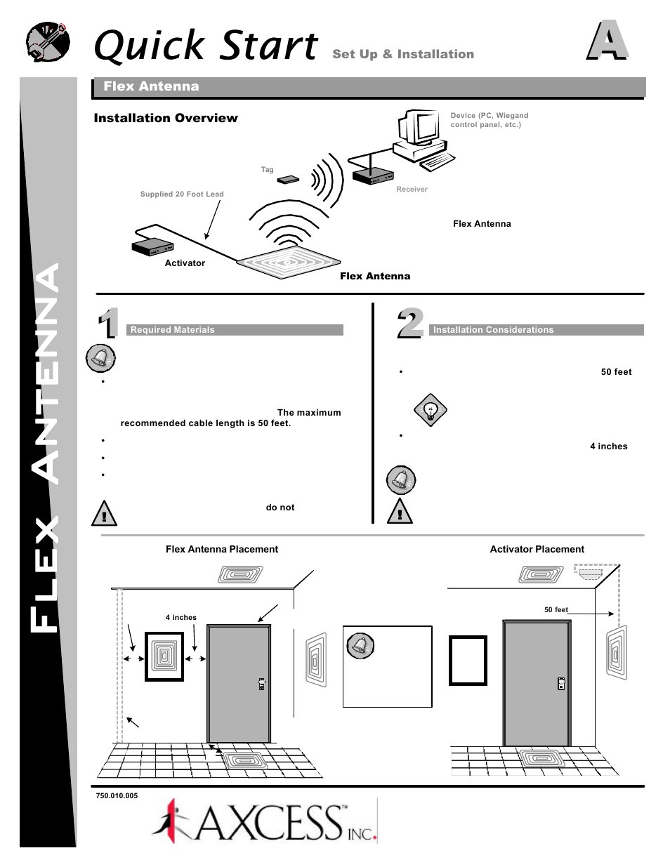 Axcess Flex Antenna Quick Start User Manual | 2 pages