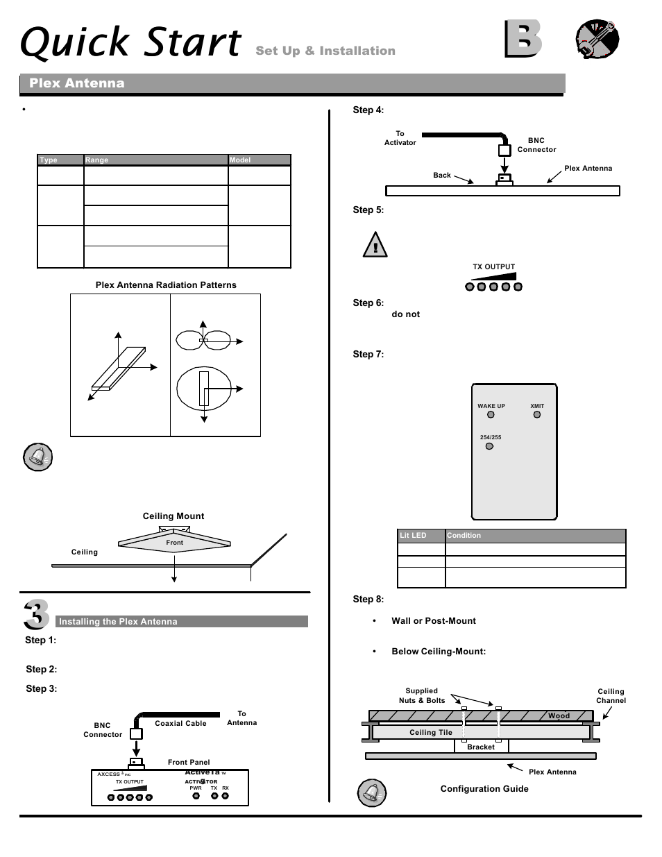 Quick start, Plex antenna, Set up & installation | Axcess Plex Antenna Quick Start User Manual | Page 2 / 2