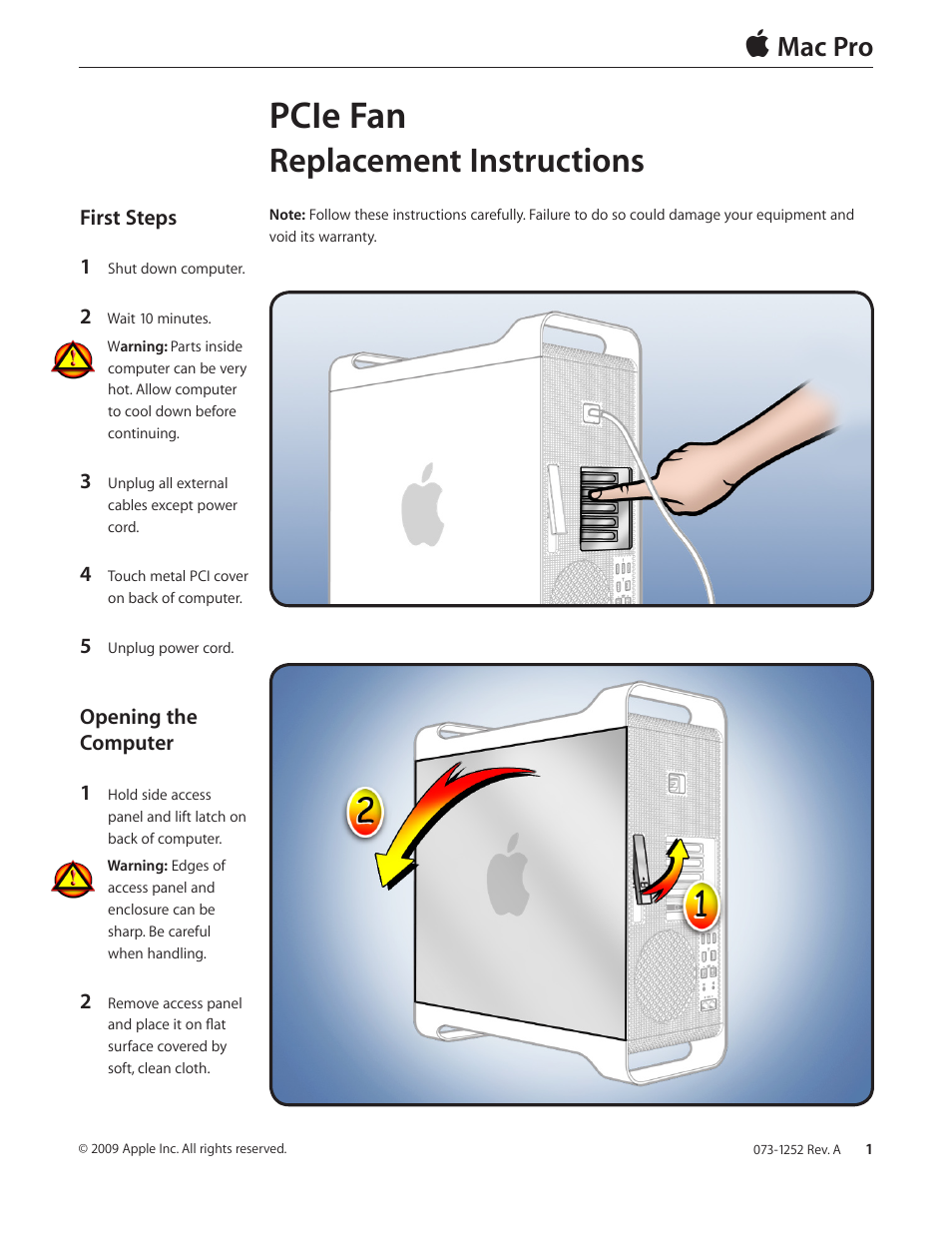 Apple Mac Pro (PCIe Fan Replacement) User Manual | 4 pages