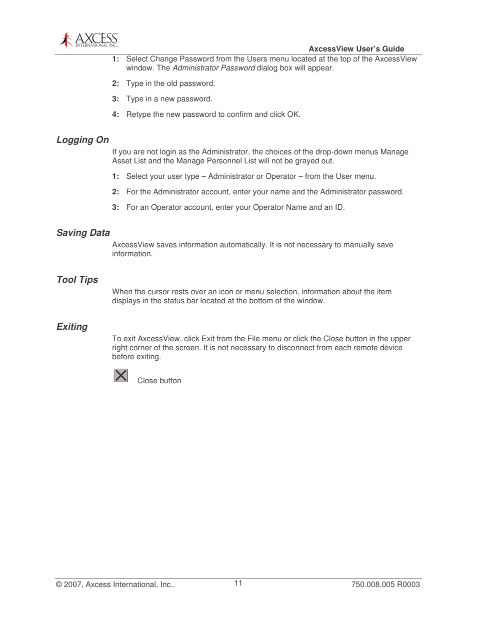 Axcess AxcessView User Guide User Manual | Page 11 / 35