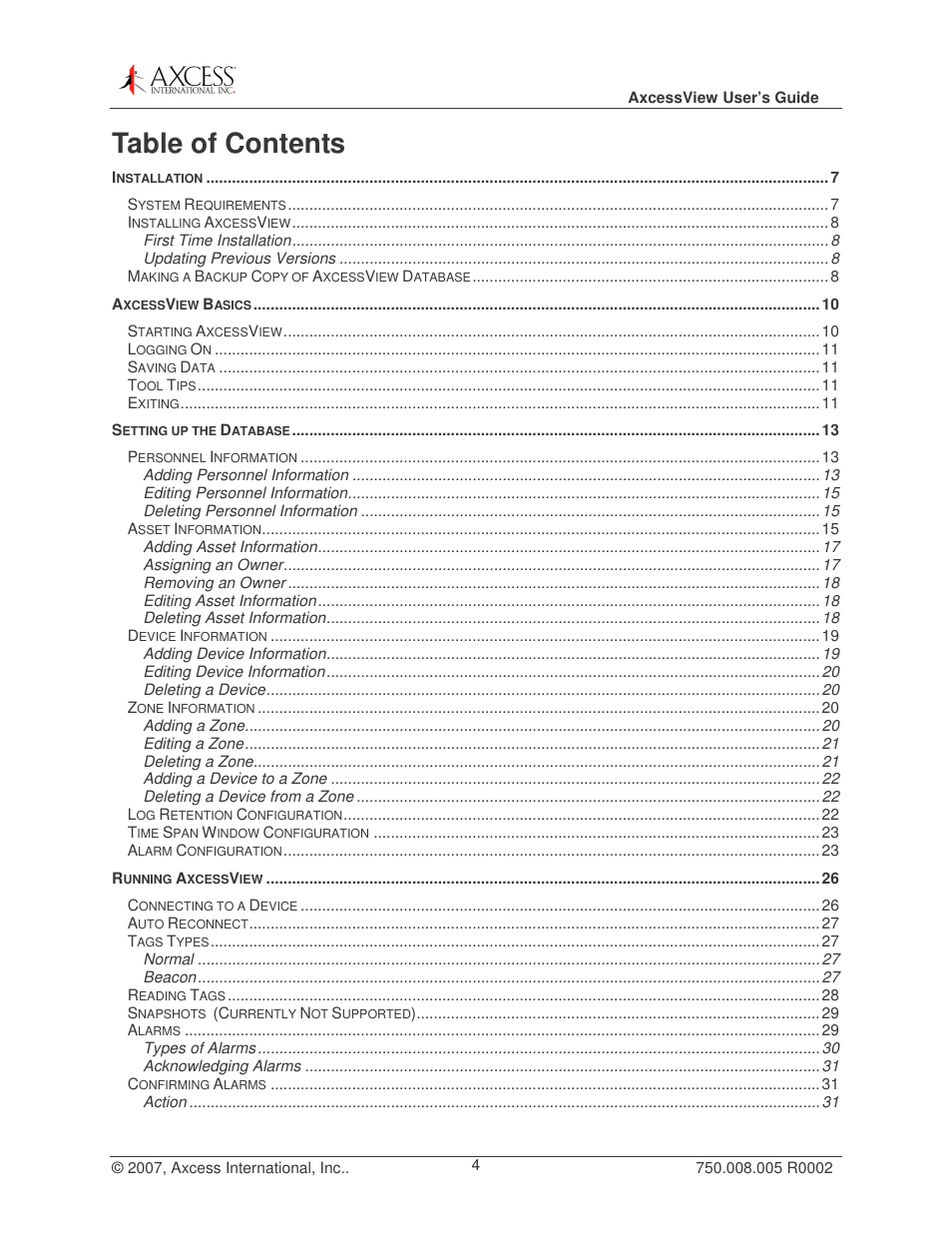 Axcess AxcessView User Guide User Manual | Page 4 / 35