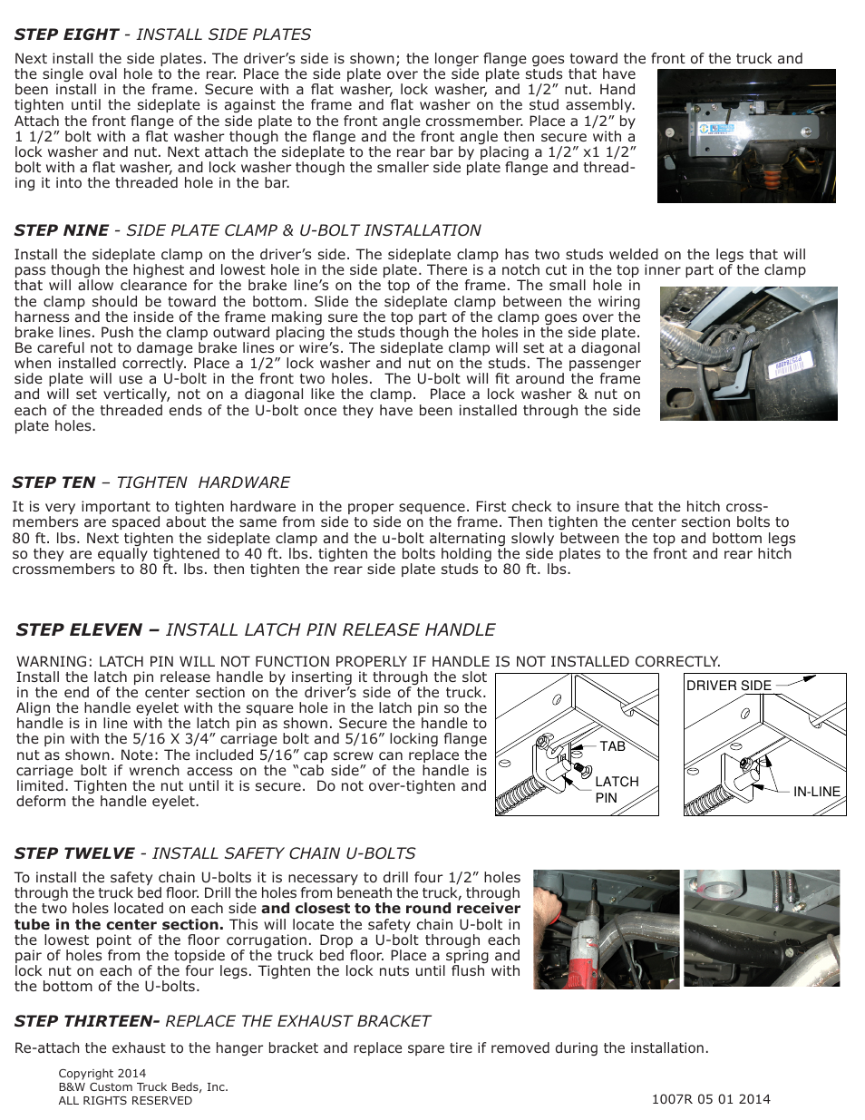 B&W Trailer Hitches 1007R User Manual | Page 4 / 4