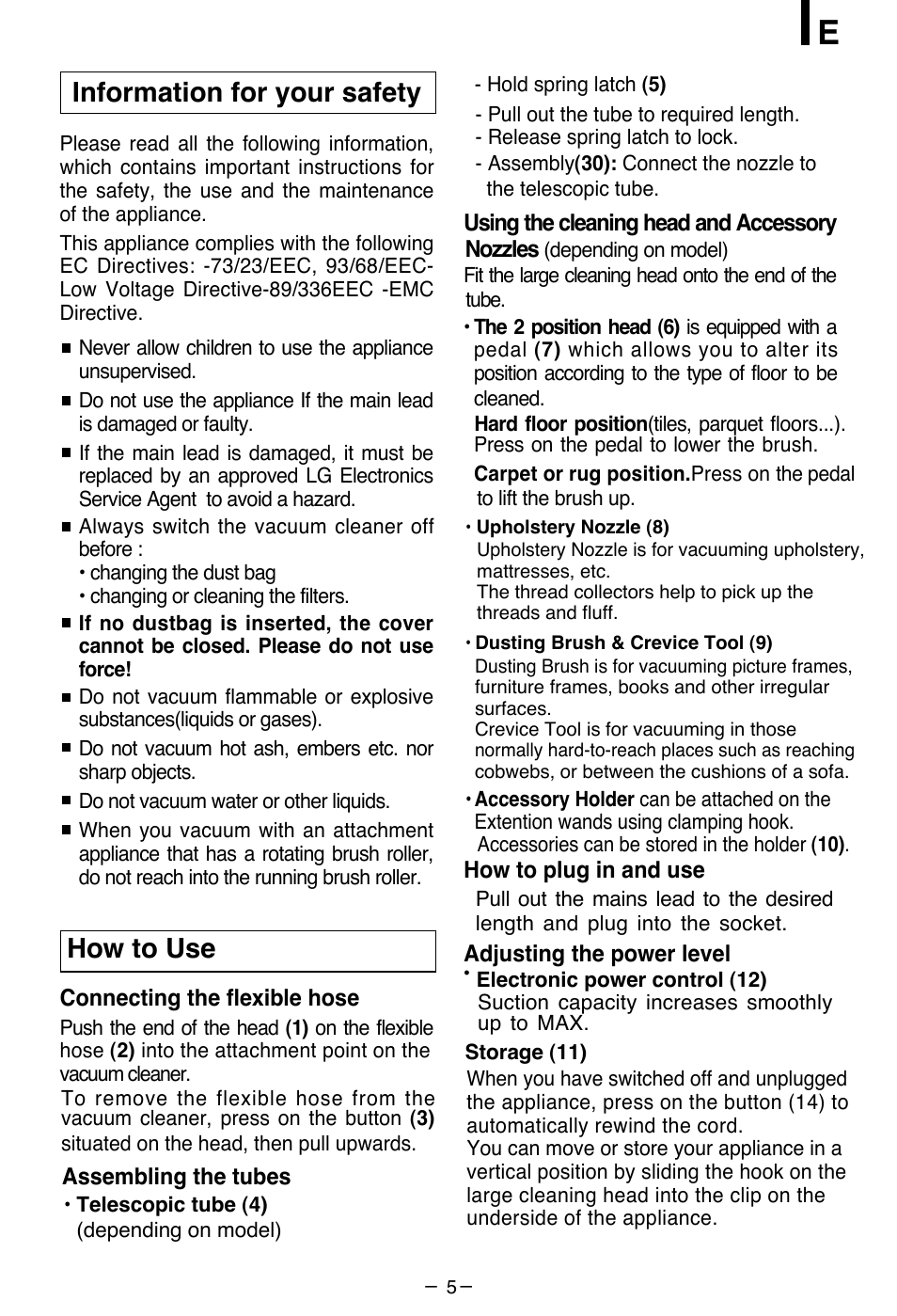 Information for your safety how to use | LG V-C6502HT User Manual | Page 6 / 10